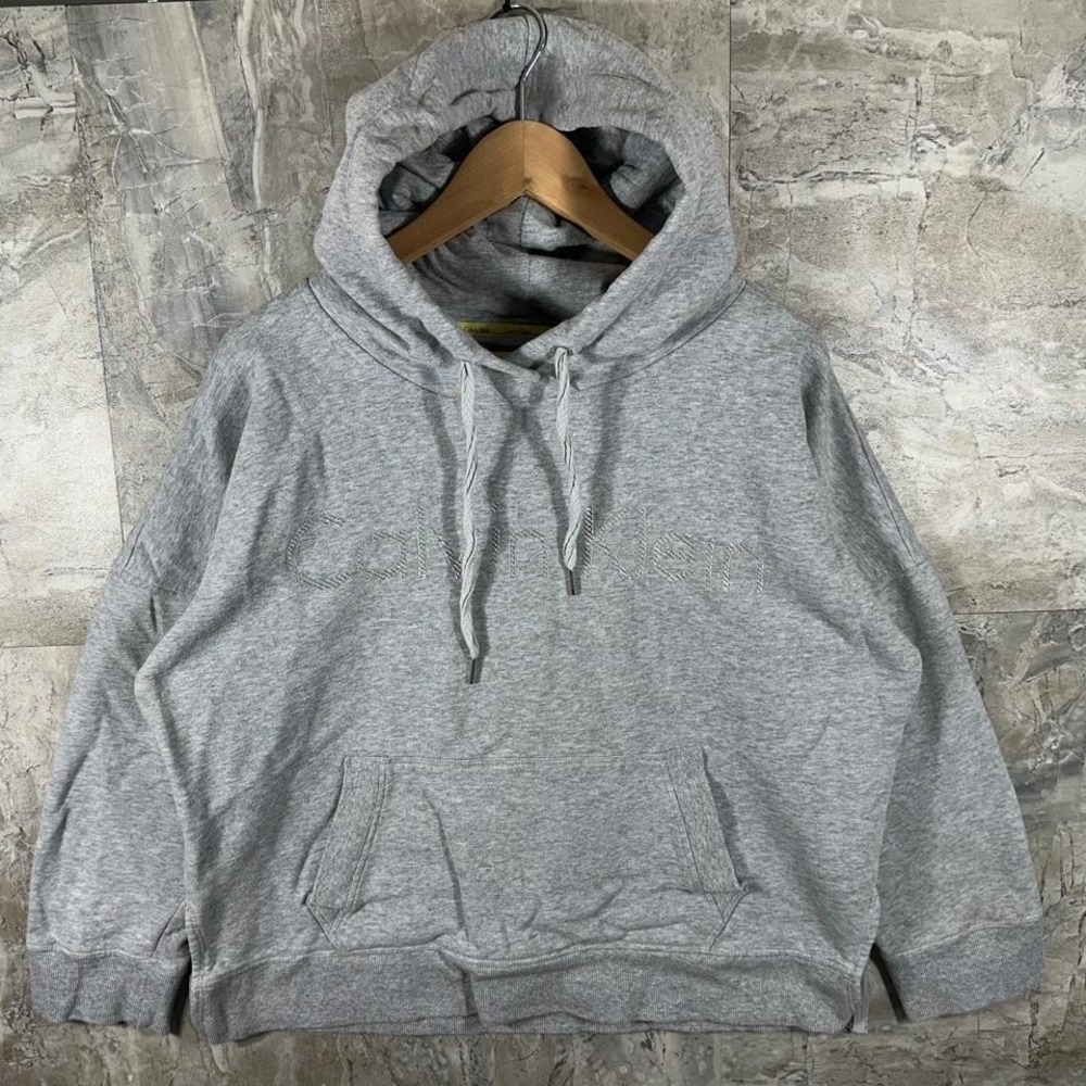 Calvin Klein grey thick boxy hoodie Woman's Size XL